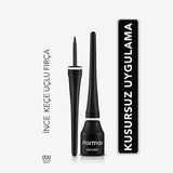 Flormar Dipliner Black Eyeliner - Long-Lasting, Coconut Oil Enriched, Semi-Matte Finish