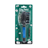 City Pets Pet Grooming Brush - Dual-Sided Ergonomic Pet Care Tool for Comfortable Grooming & Massage