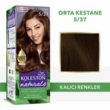 Wella Koleston Naturals Medium Chestnut 5/37 Hair Dye: Long Lasting Color & Gray Coverage with Nourishing Coconut Oil