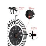 Muyika 50x50cm Modern Metal Silent Wall Clock - Large Decorative Clock for Home, Office