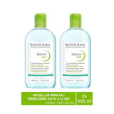 Bioderma Sebium H2O 500ml Twin Set - Gentle Cleansing Water for Oily Skin, Non-comedogenic Skincare, Makeup Remover