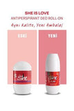She Love Alcohol-Free Roll-On Deodorant for Sensitive Skin - Long Lasting Fresh Scent, Paraben Free, 50 ml