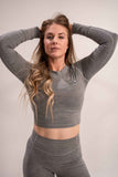 WOMEN'S | DEBUT CROP LONG SLEEVE : GRAY