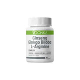 Voonka Ginseng Ginkgo Biloba L-Arginine Dietary Supplement - 30 Capsules for Energy and Cognitive Support