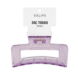Eklips Rectangular Glitter Claw Clip in Purple, 1 pc