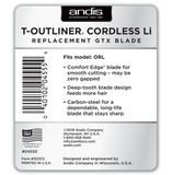 ANDIS T-Outliner Cordless Li Replacement GTX Blade - Premium Replacement Blade from Herdzco Supplies - Just $41.99! Shop now at Herdzco Supplies