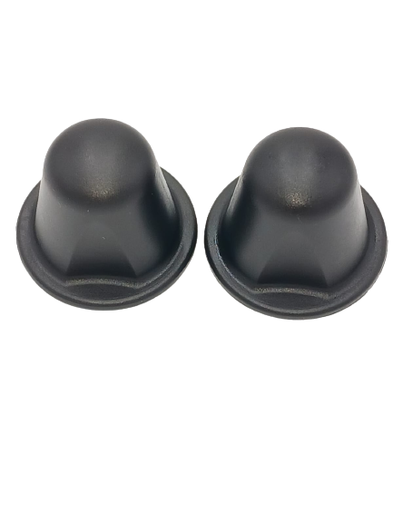 Black plastic rounded studs 1 1/2