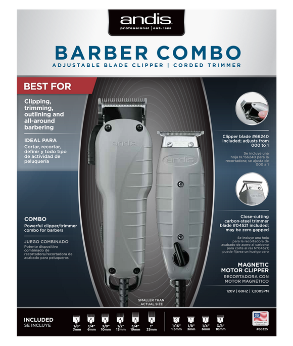 Andis Barber Combo Adjustable Blade Clipper / Corded Trimmer - Premium CLIPPER from Herdzco Supplies - Just $158.99! Shop now at Herdzco Supplies
