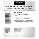 Andis Master® Cordless Li Replacement Fade Blade - Premium Replacement Blade from Herdzco Supplies - Just $52.99! Shop now at Herdzco Supplies