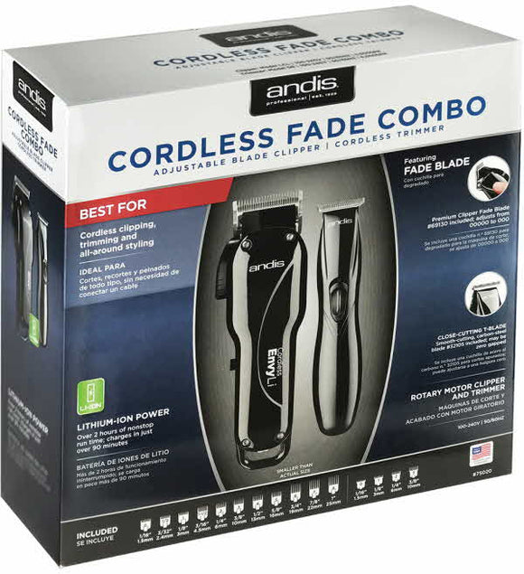 Andis Cordless Fade Combo Adjustable Blade Clipper / Cordless Trimmer - Premium CLIPPER from Herdzco Supplies - Just $200.99! Shop now at Herdzco Supplies