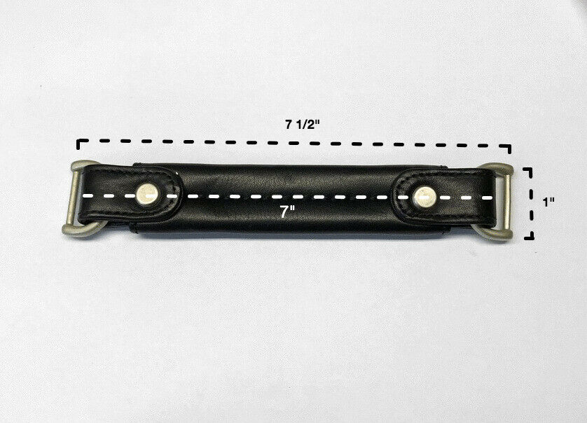 Replacement Luggage Briefcase Leather Handle Black With D-Rings